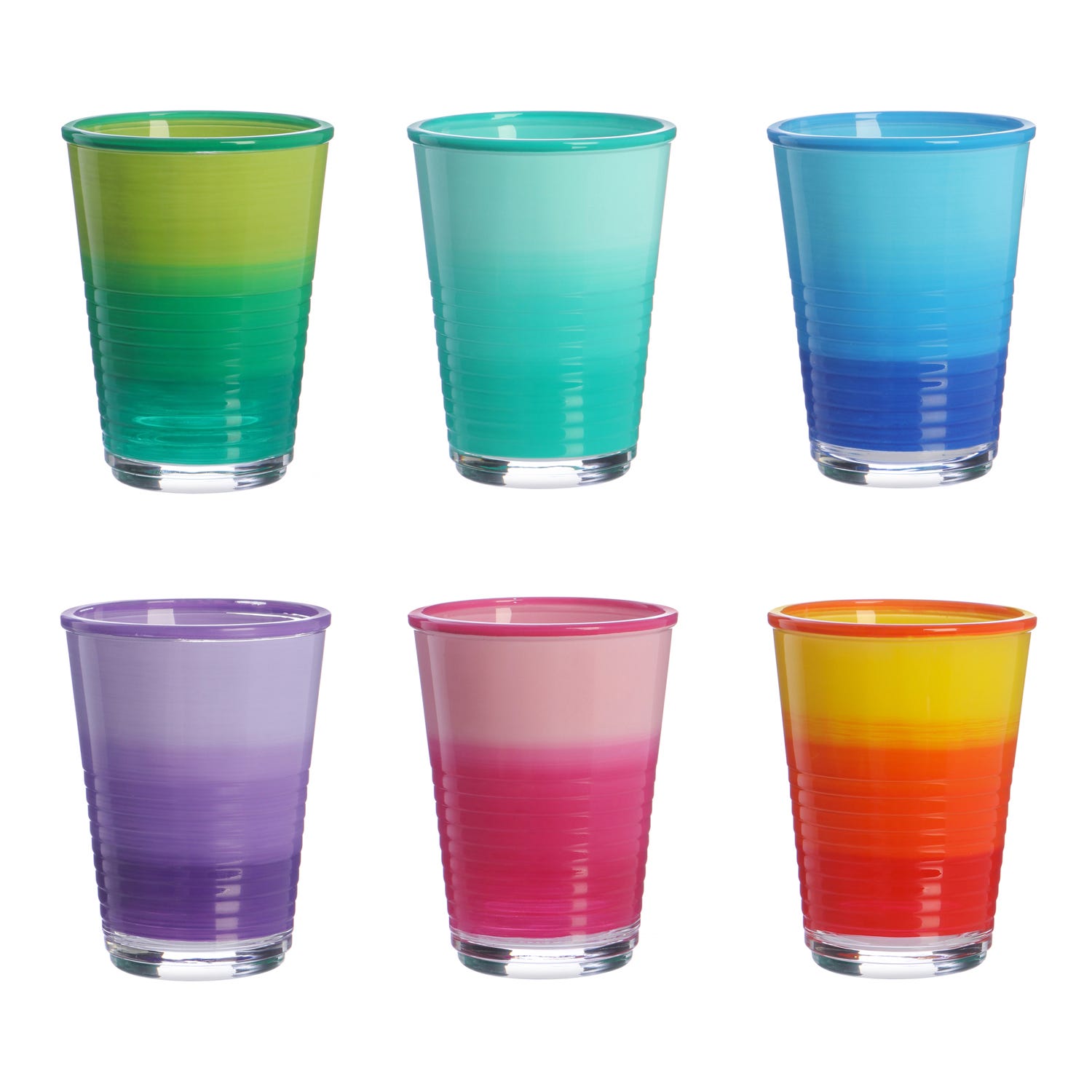 6 pezzi Set bicchieri in vetro colorato 
