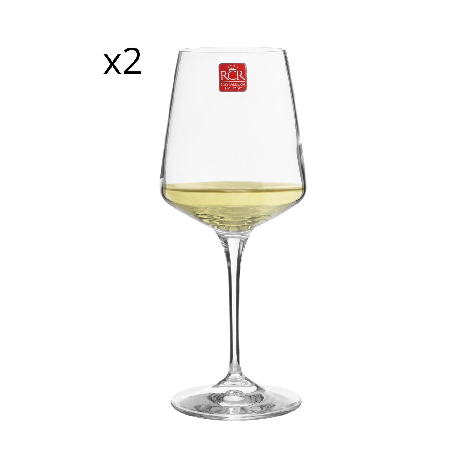 Set 2 pezzi Calici Vino Bianco in Cristallo confezione regalo 
