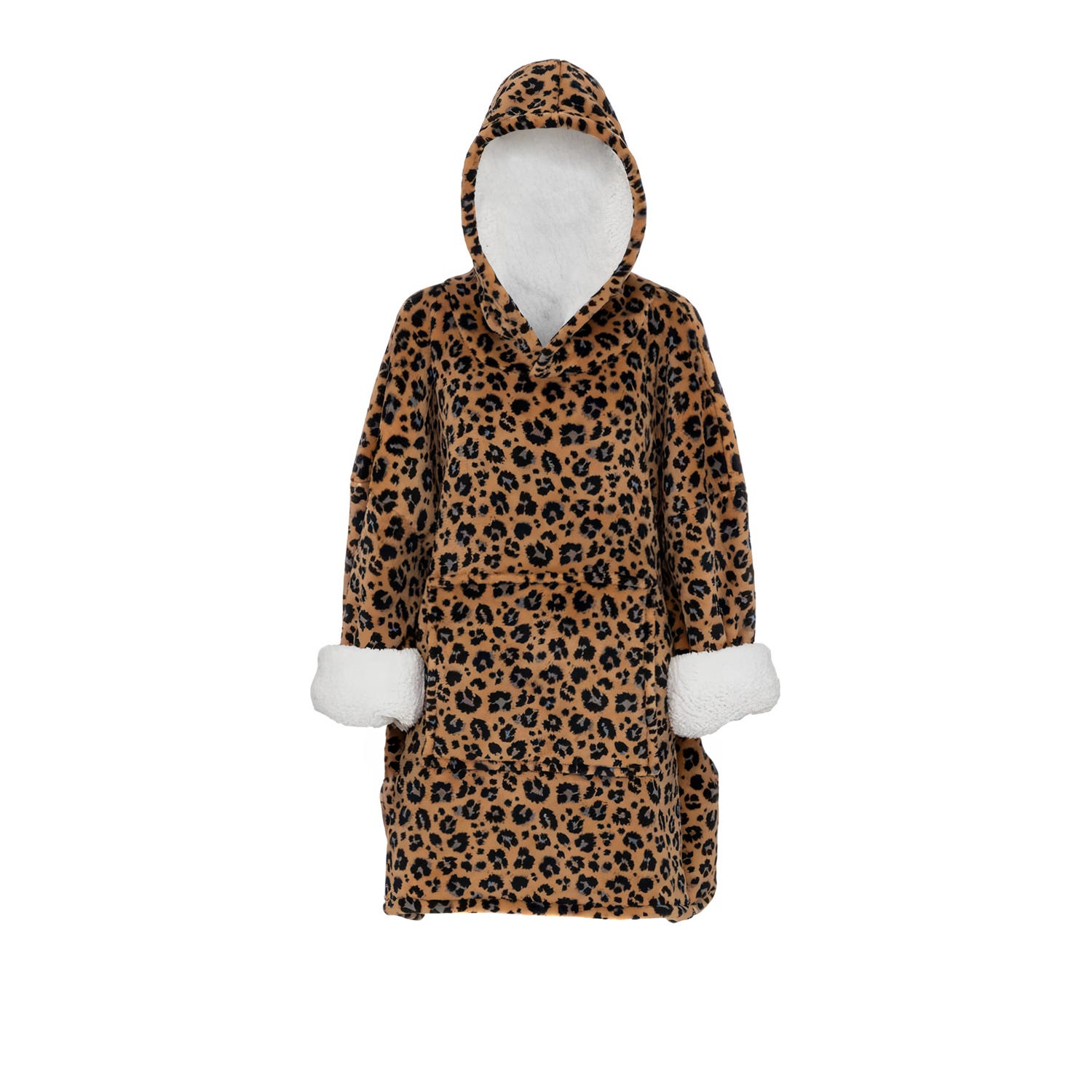 Felpa con cappuccio stampa leopardata Kasanova